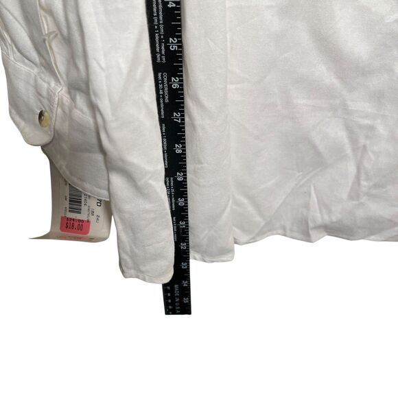 Studio Collection Blouse Women's 24W Cream Button Up 3/4 Sleeve Top Shirt NWT - Picture 6 of 9